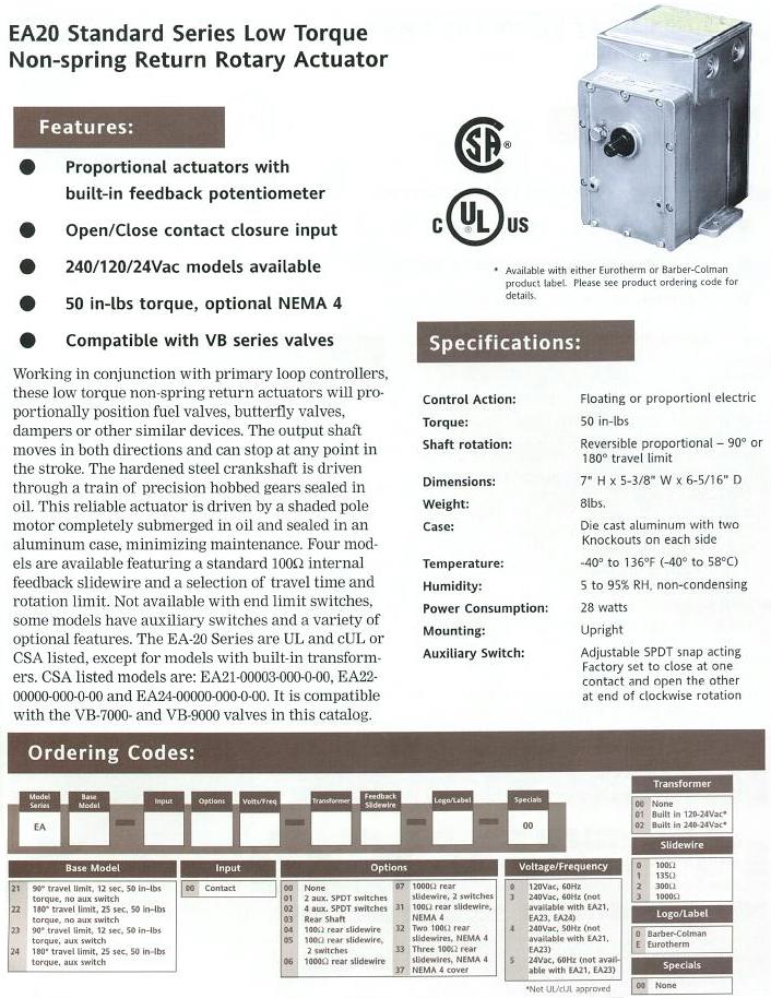 EA Series Actuators - Product Info