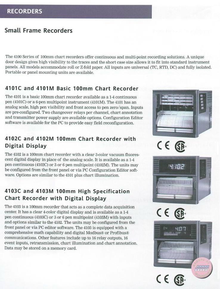 Strip Chart Recorders - Product Info
