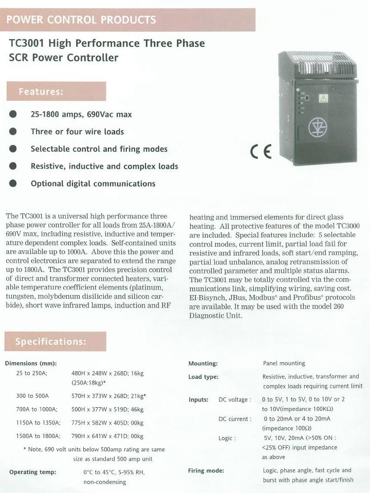 SCR Power Controllers - Product Info