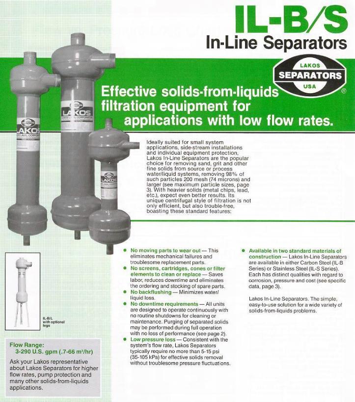 IL-B/S In-Line Separators - Product Info