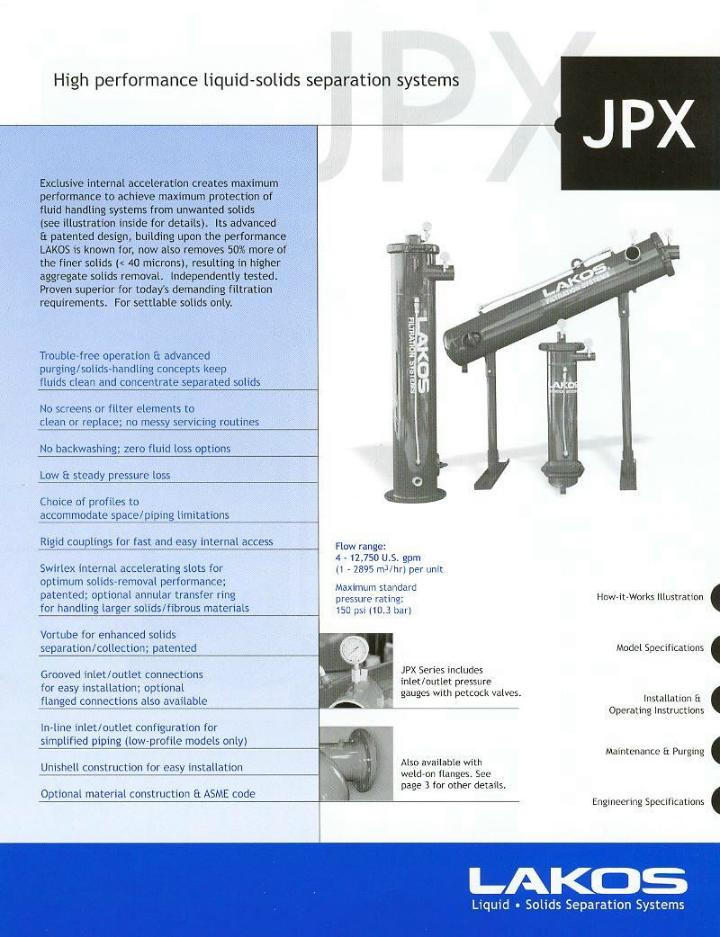 JPX Separator - Product Info