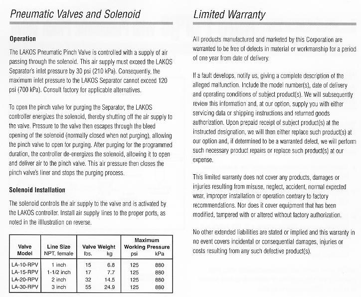 LA-RPV Pneumatic Pinch Valve - Product Info