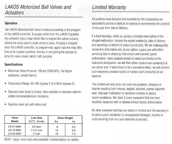 LR-MBV Motorized Ball Valve - Product Info