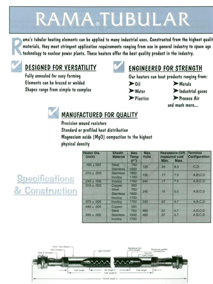 Tubular, Immersion, and Flanged Heaters - Product Info