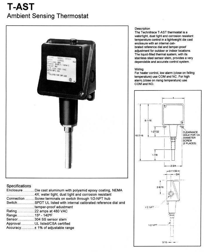 T-AST Ambient Sensing Thermostat - Product Info