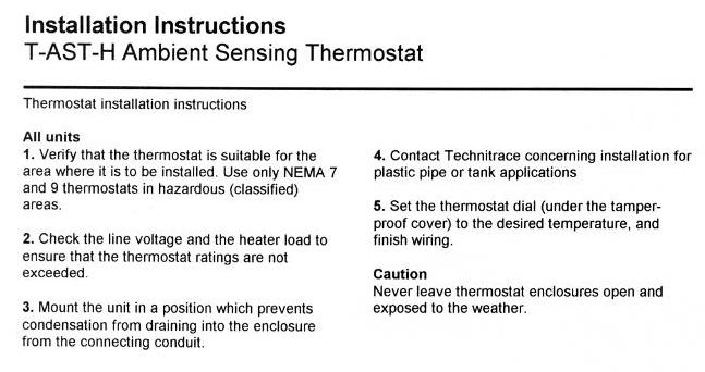 T-AST-H Ambient Sensing Thermostat - Product Info