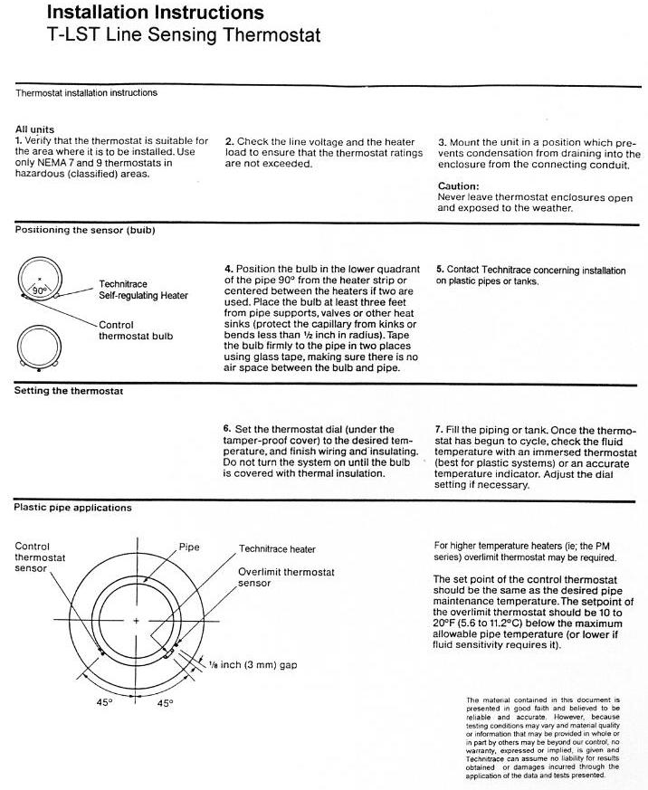 T-LST Line Sensing Thermostat - Product Info