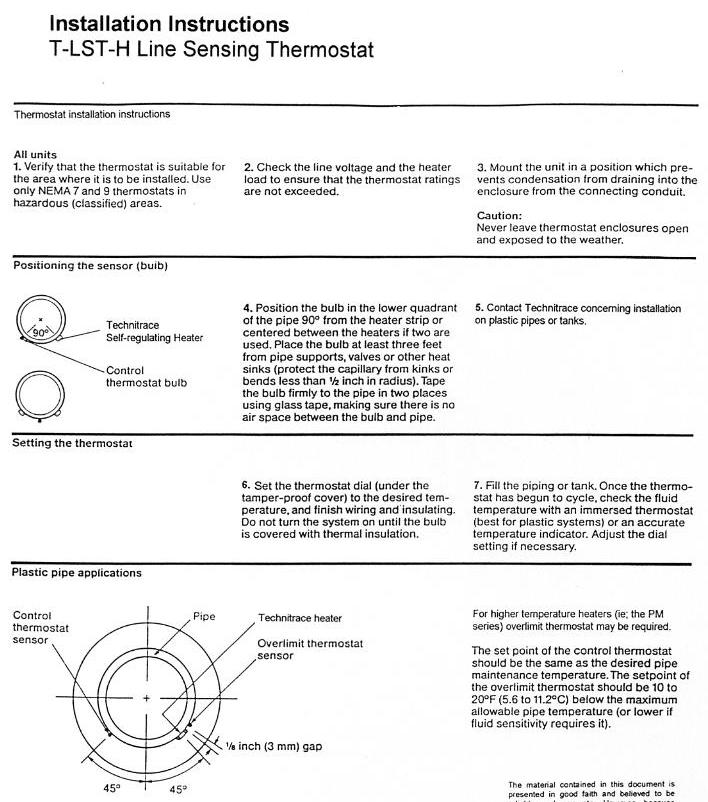 T-LST-H Line Sensing Thermostat - Product Info