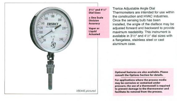 Non-Stock Dial Thermometers