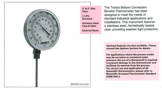 Non-Stock Bi-Metal Thermometers