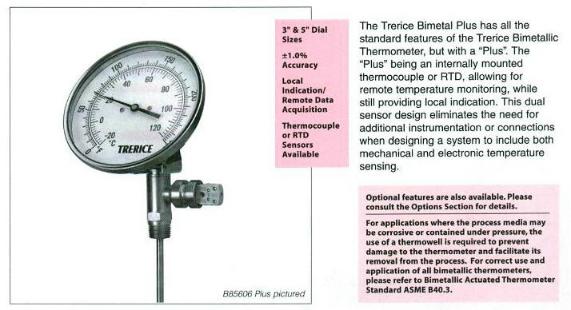 Non-Stock Bi-Metal Thermometers