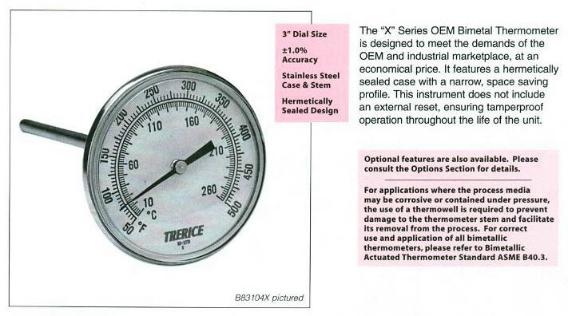 Non-Stock Bi-Metal Thermometers