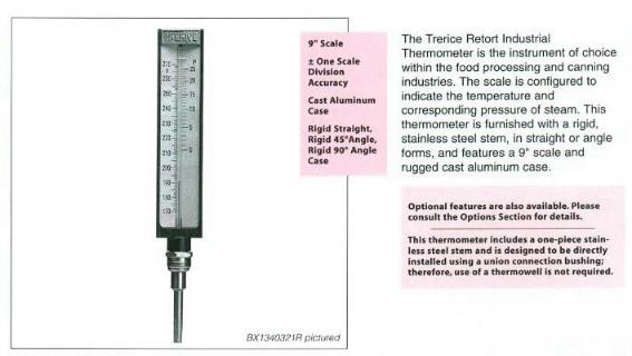 Non-Stock Industrial Thermometers