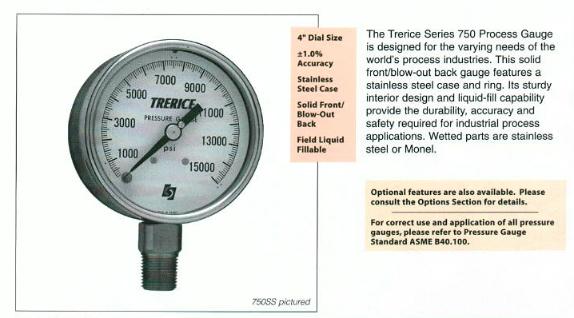 Non-Stock Pressure Gauges