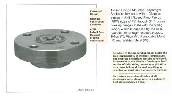 Non-Stock Diaphragm Seals