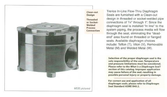 Non-Stock Diaphragm Seals