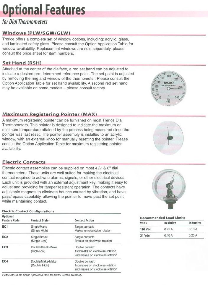 Dial Thermometer Options & Accessories